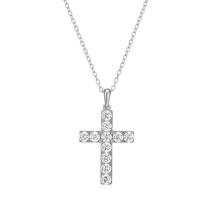 Monte Luna .925 LG 1cttw Diamond Cross Necklace