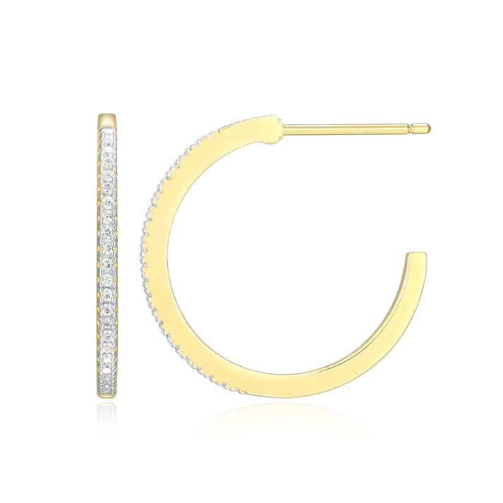 Monte Luna .925 Plated J Hoop .20cttw Diamond Hoop Earring
