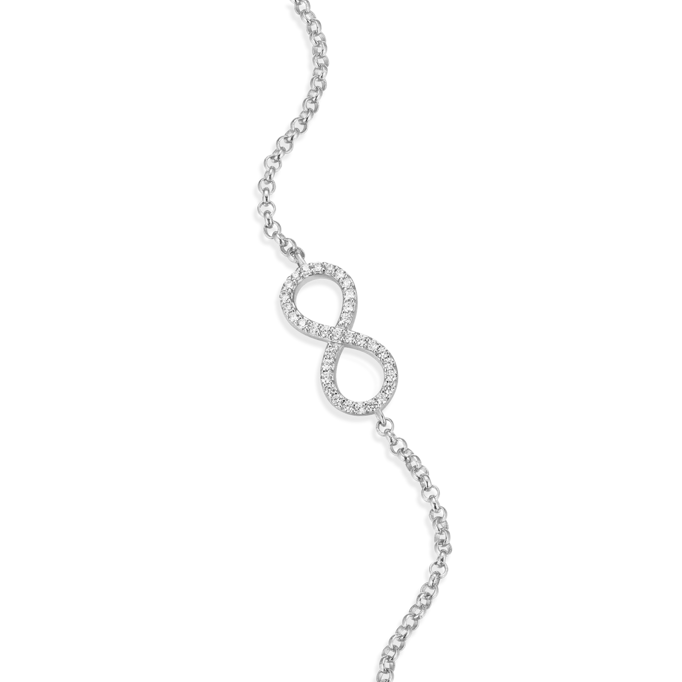 Monte Luna Sterling Silver Infinity Bolo Bracelet with LG Diamond Melee
