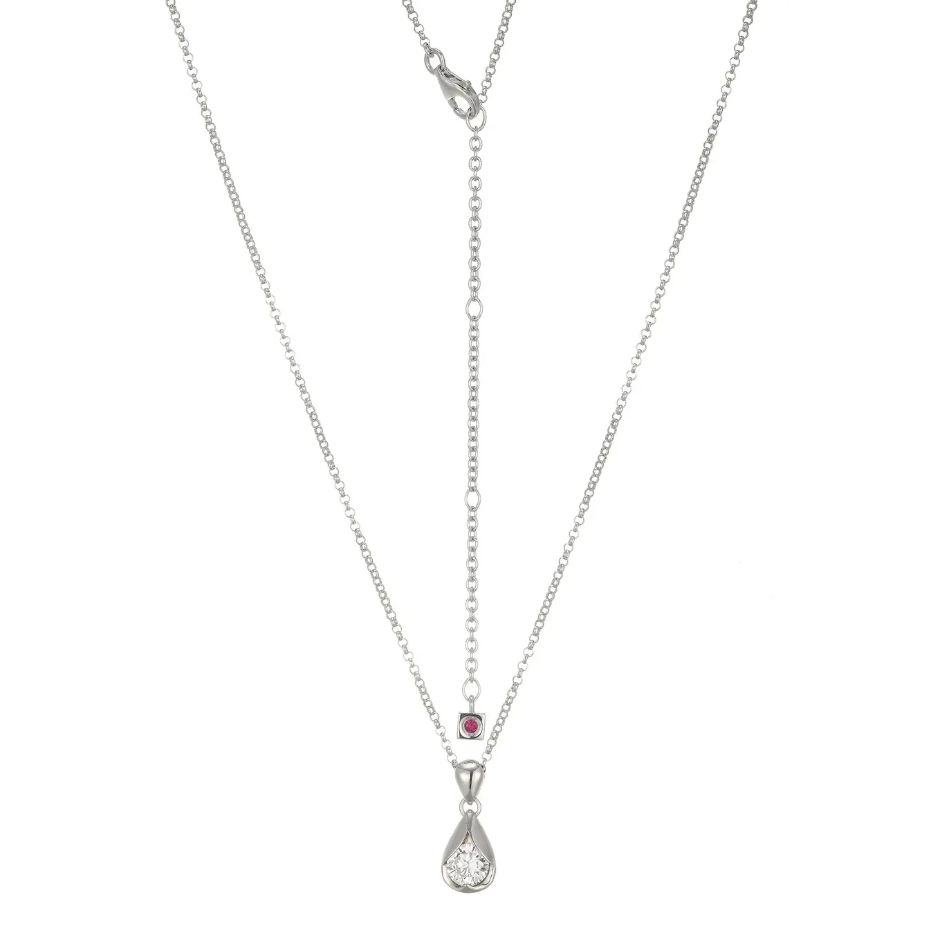 Elle Sterling Silver CZ Tulip Pendent Necklace