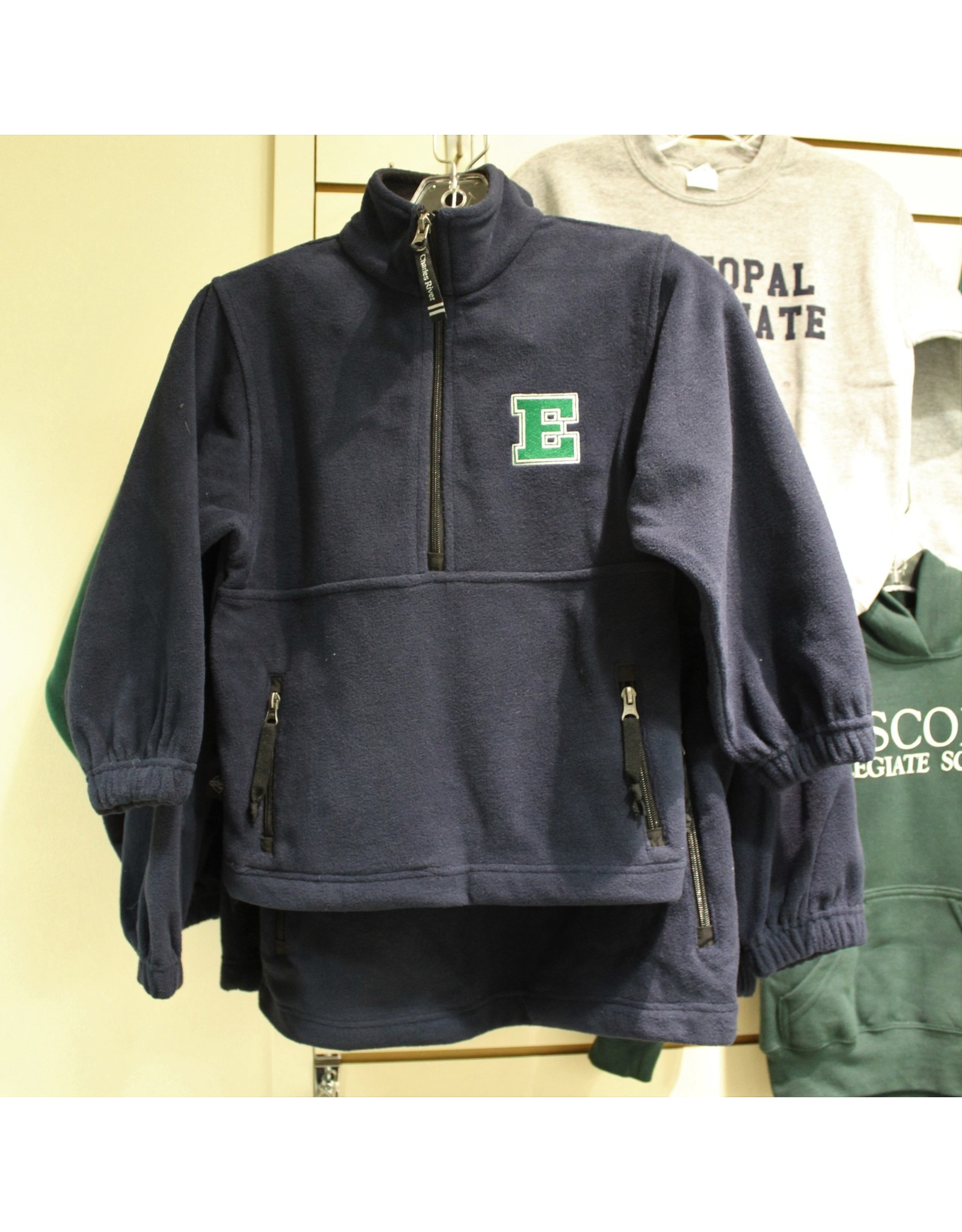 Charles River E Logo Adirondack 1/2 Zip Fleece Pullover