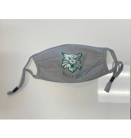 AR Cloth Mask Mask, Light Gray Wildcat Logo, YOUTH