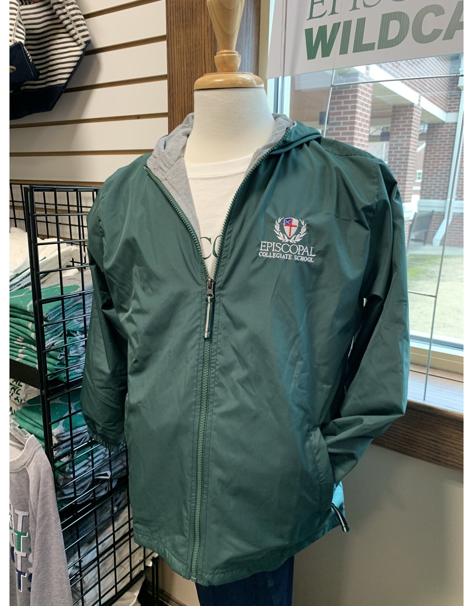 Crest Logo Portsmouth Jacket, Lined Windbreaker Raincoat, Full-Zip