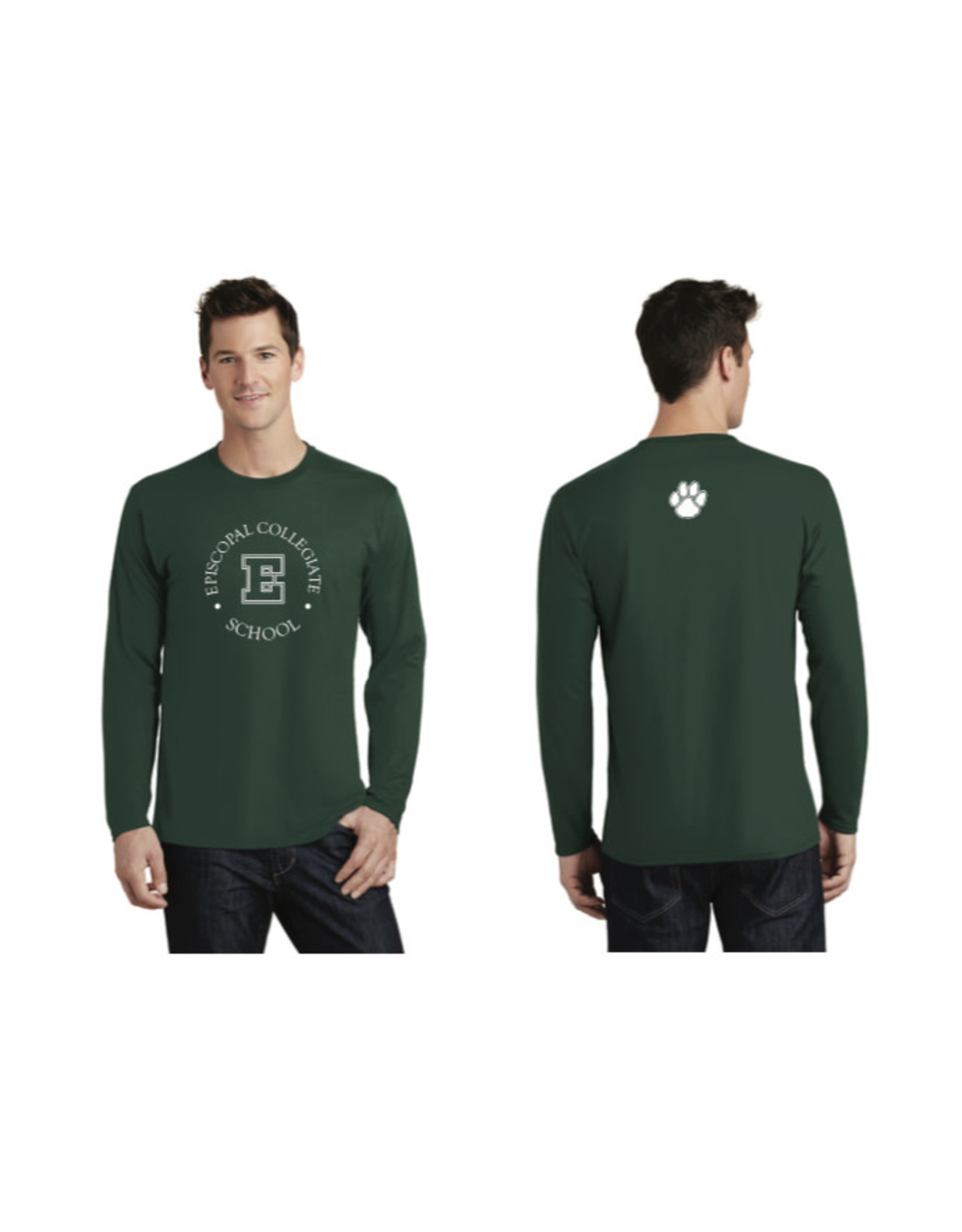 Port and Co E Green Long-sleeve t-shirt