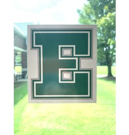 E Car Decal Sticker, white background