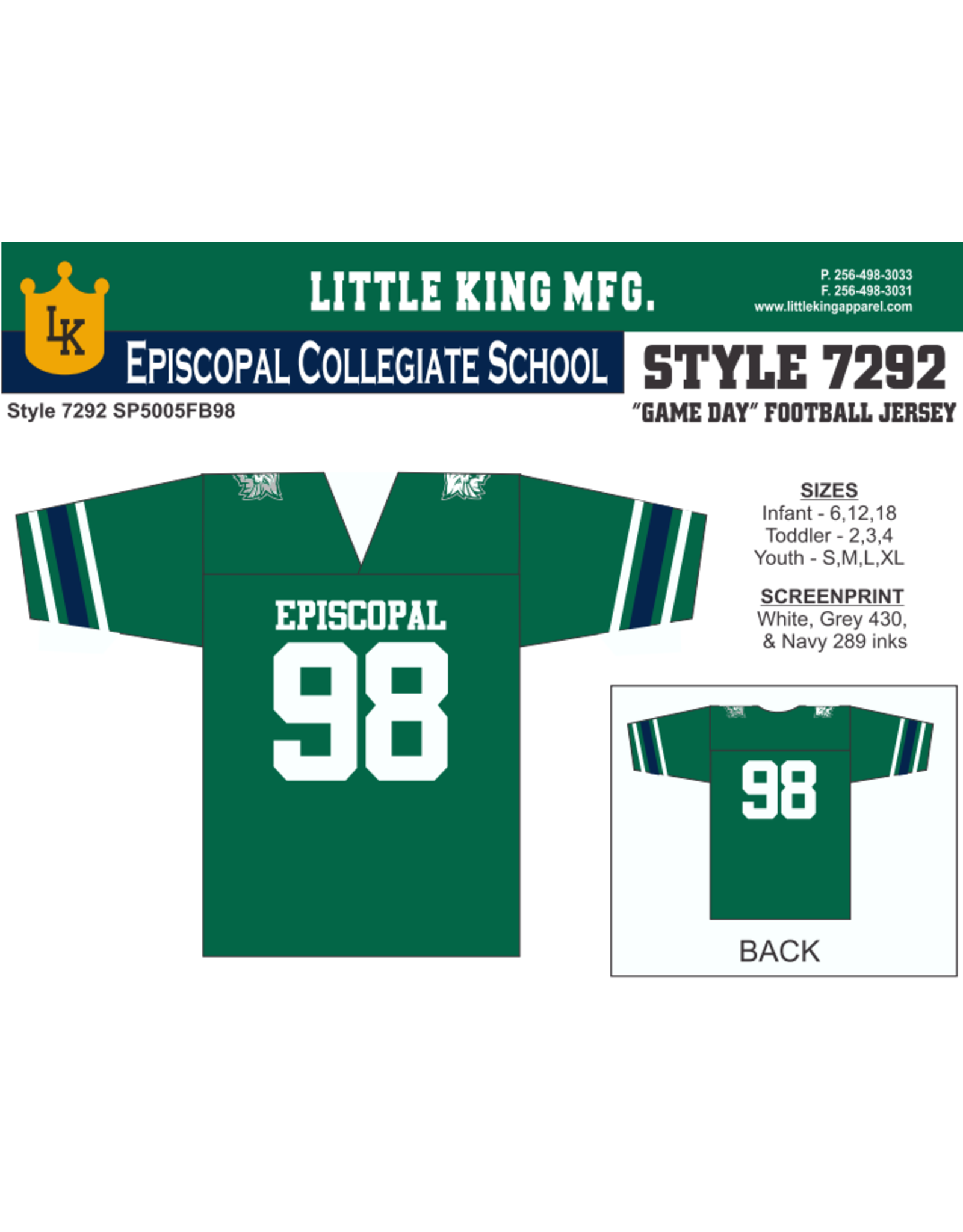 Little King Apparel Gameday Football Fan Jersey