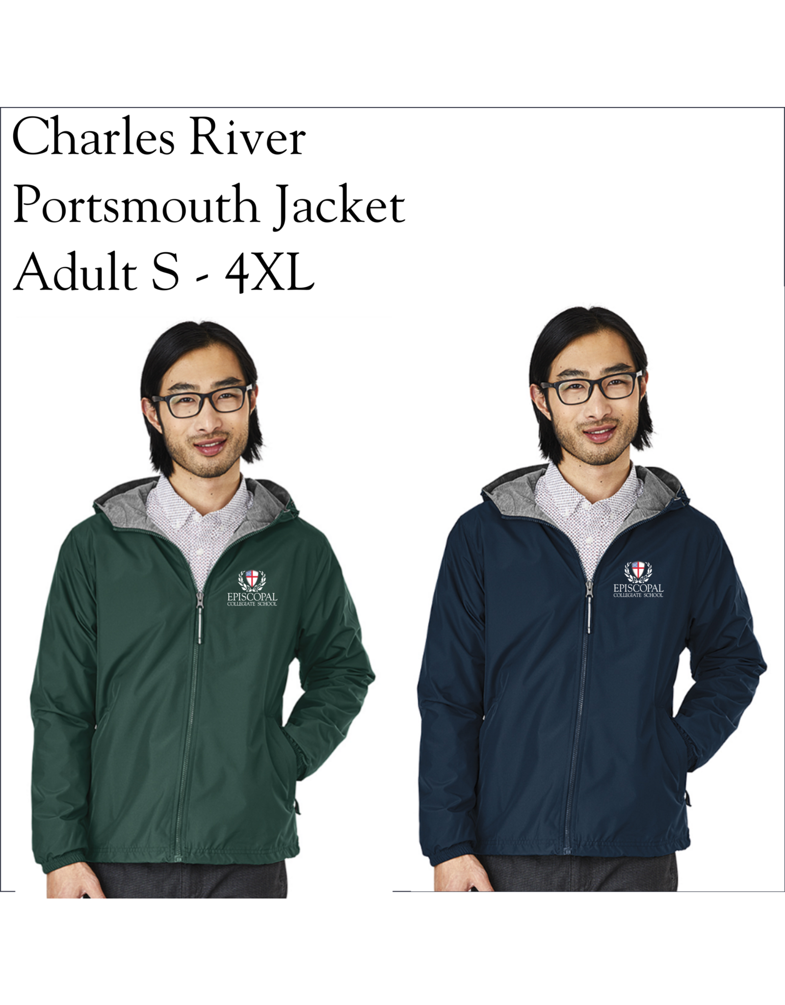 Crest Logo Portsmouth Jacket, Lined Windbreaker Raincoat, Full-Zip -  Wildcat Warehouse at Episcopal Collegiate