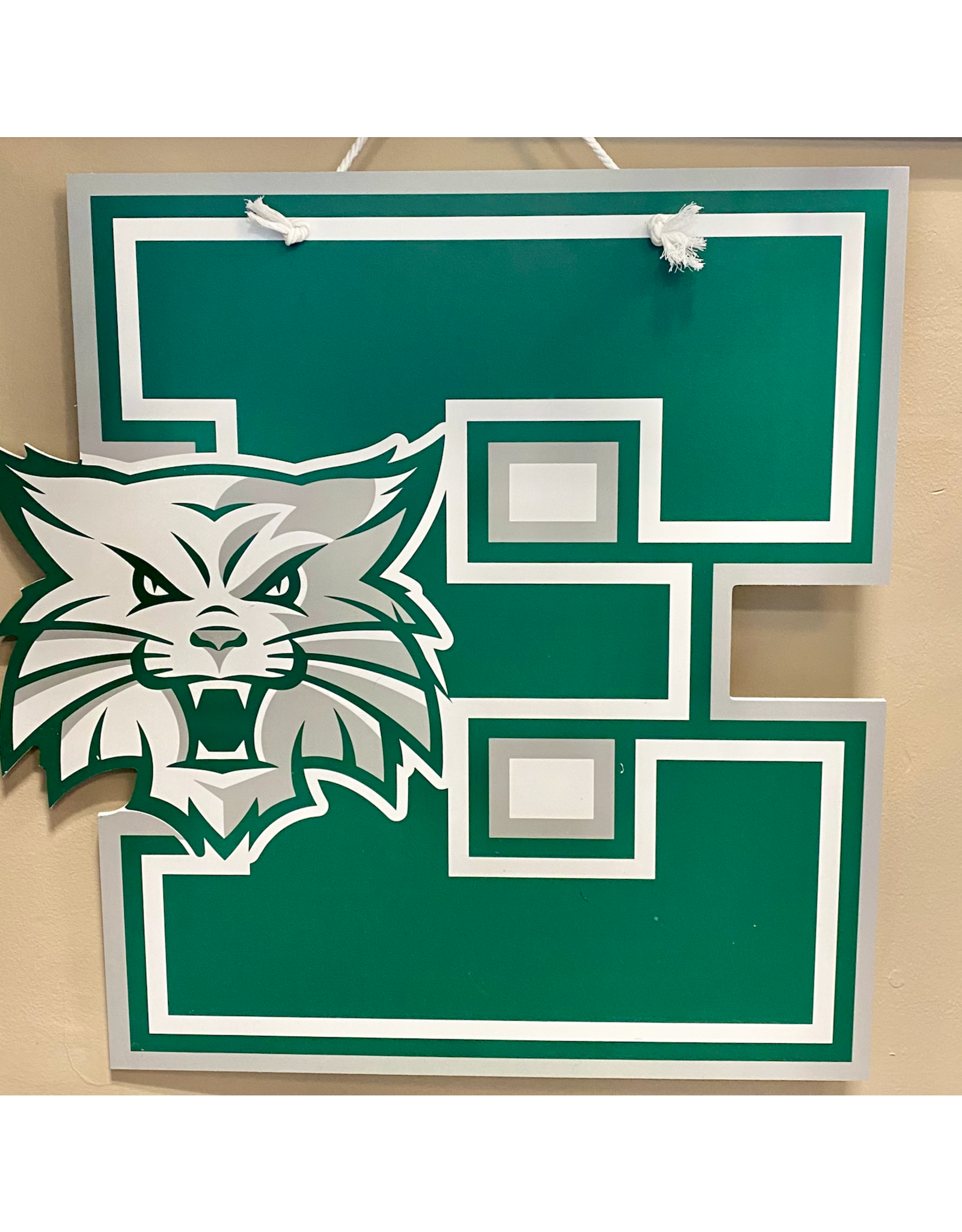 E Logo Wooden Door Hanger