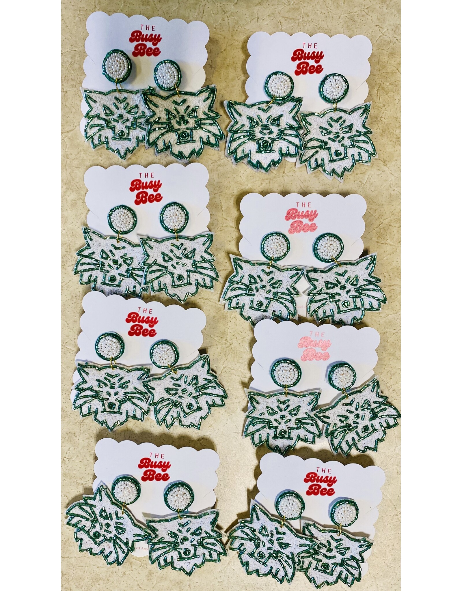 The Busy Bee Wildcat Beaded Earrings