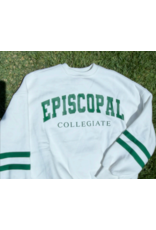 White Episcopal sweatshirt with green stripes
