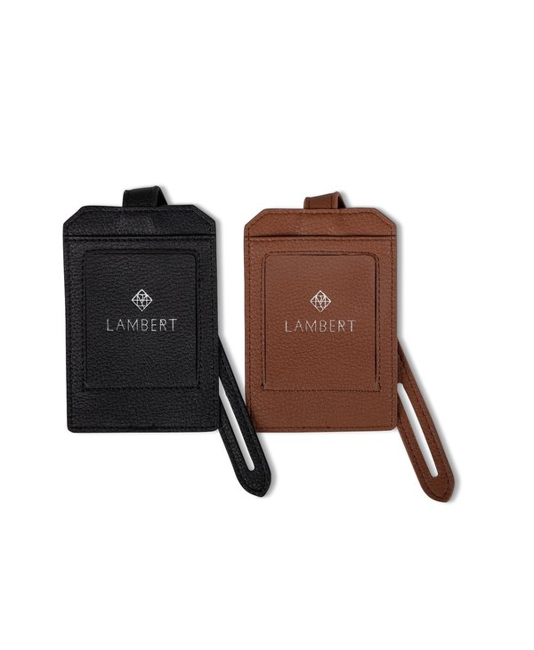 AMY - Étiquette à bagage Lambert en cuir vegan Tan