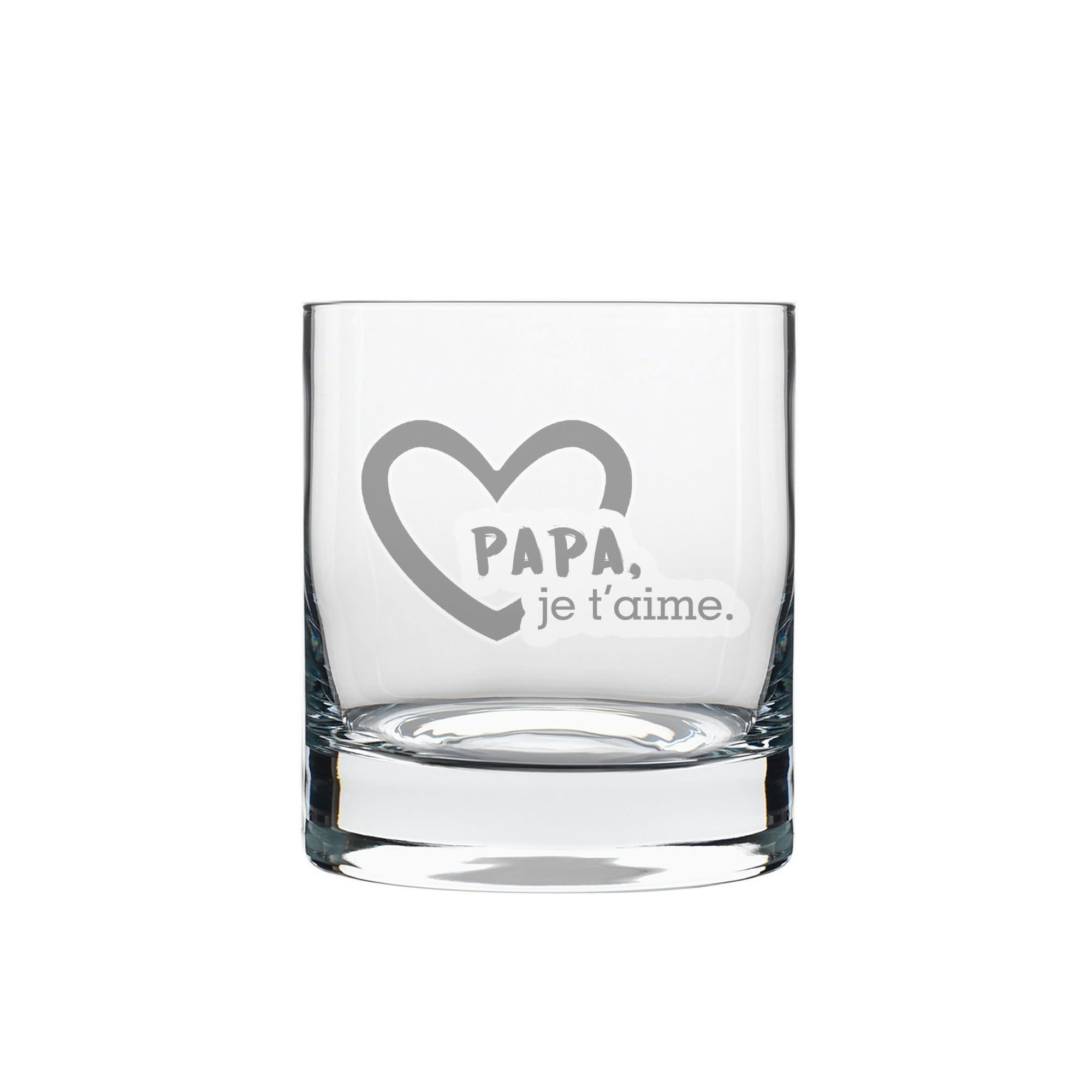 Verre à whisky gravé "Papa je t'aime"