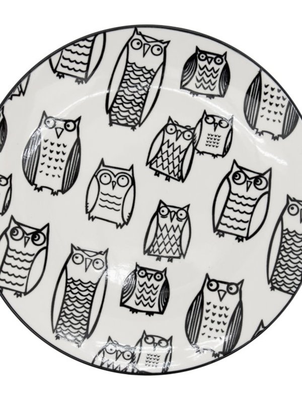 Torre & Tagus Assiette Kiri Porcelain 8.5 Side Plate - Owl Outline