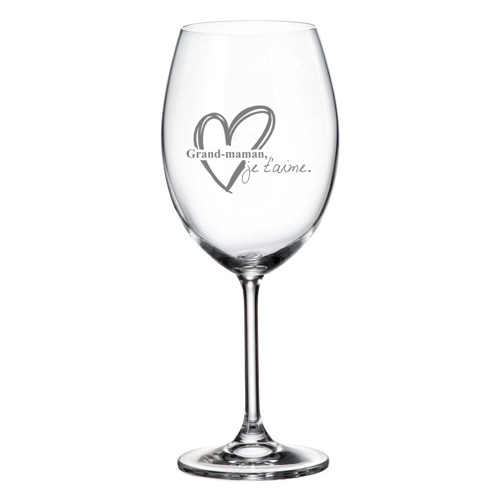 Verre à vin grand-maman je t'aime 20oz