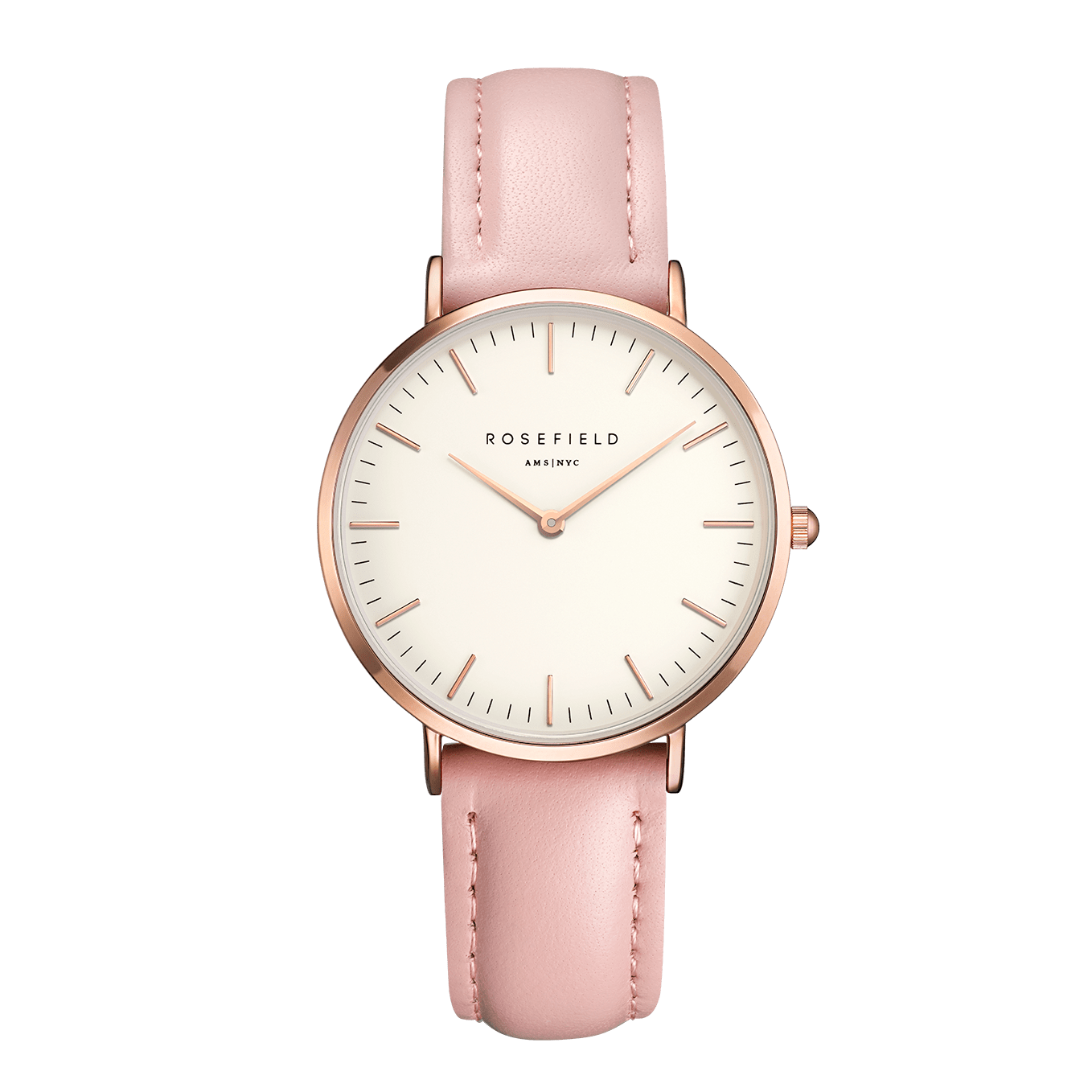 Montre Rosefield The Bowery Blanc rose 38mm