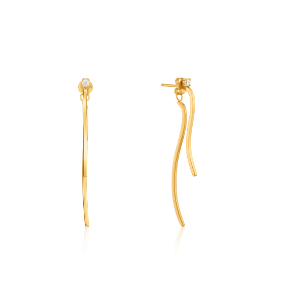 Boucles d'oreilles Ania Haie Gold Curve Drop Bar Ear Jackets