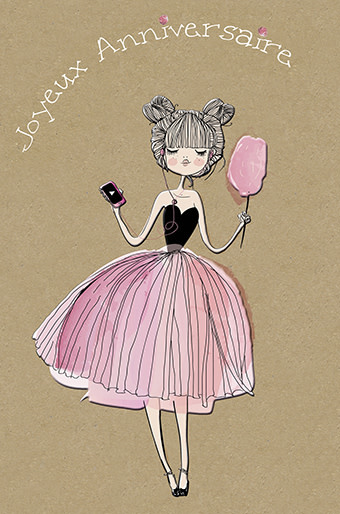 Carte De Souhait Joyeux Anniversaire Ballerine Boutique Amandine