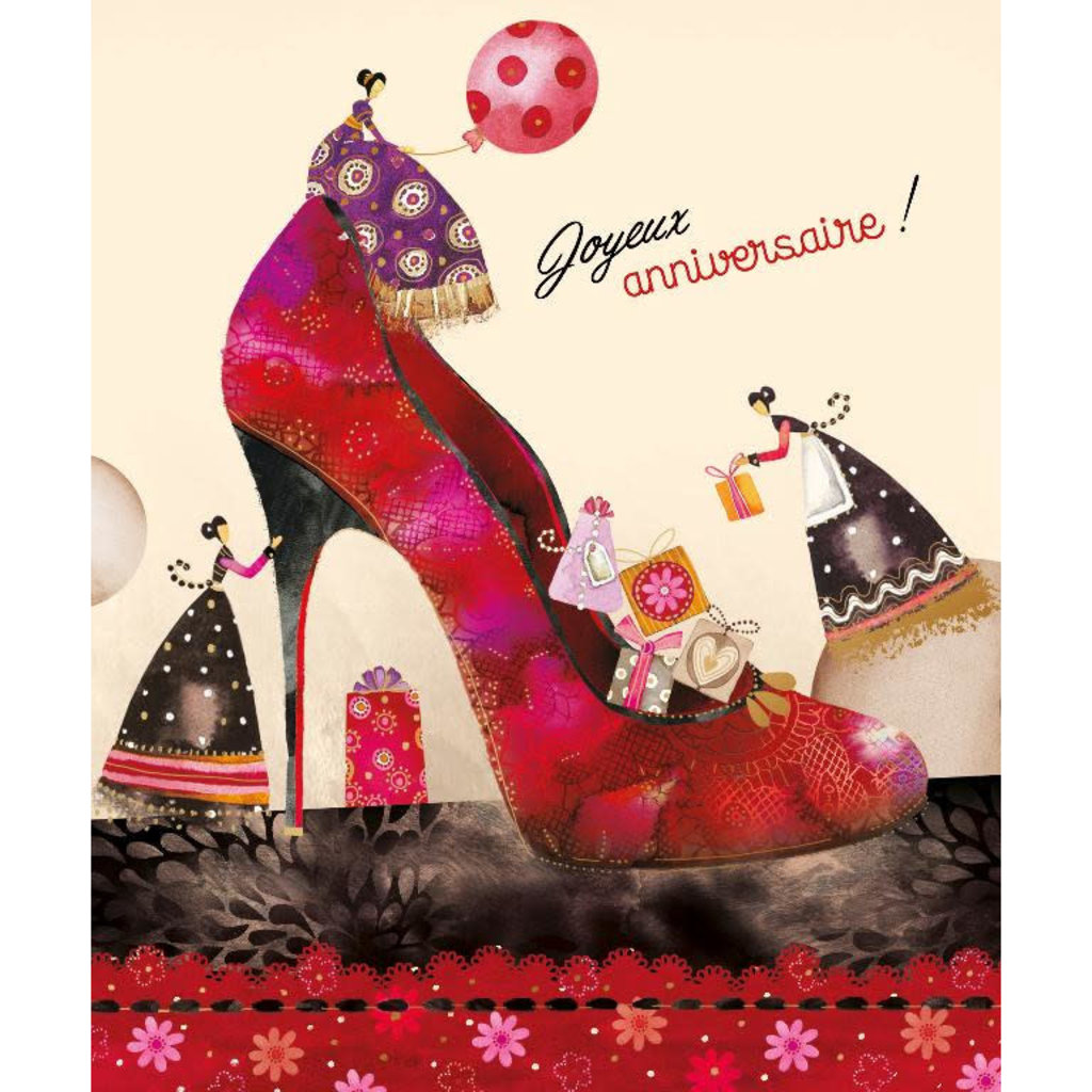 Carte De Souhait Joyeux Anniversaire Chaussure Boutique Amandine