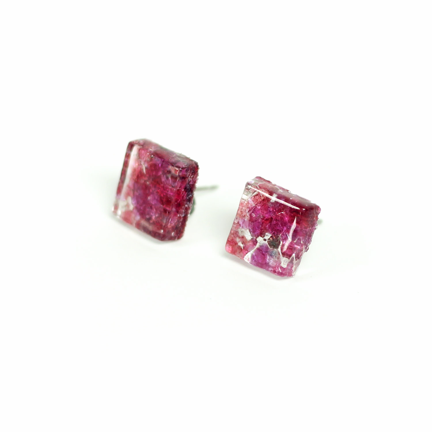 Boucle d'oreilles motif rose