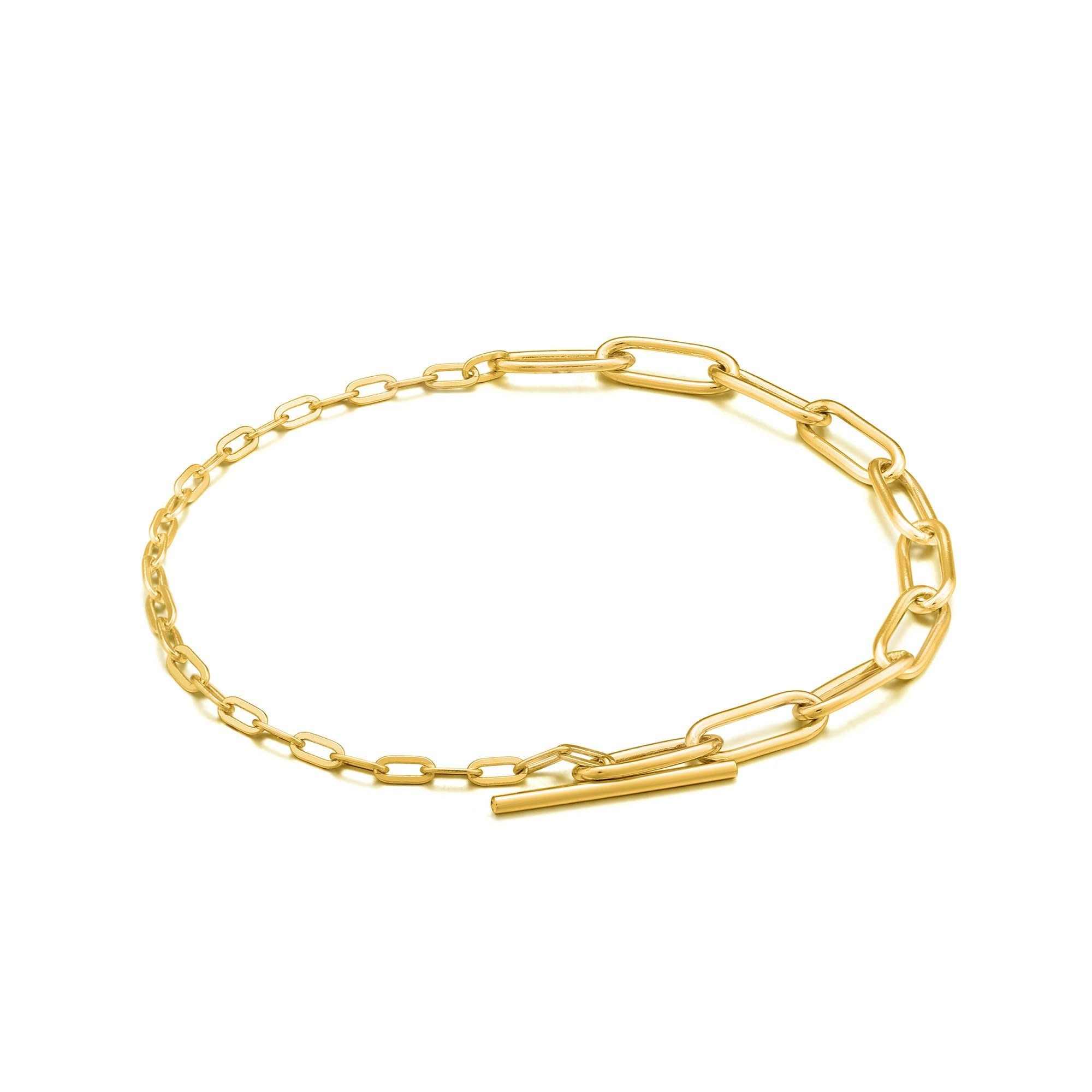 Bracelet Ania Haie Gold Mixed Link T-bar