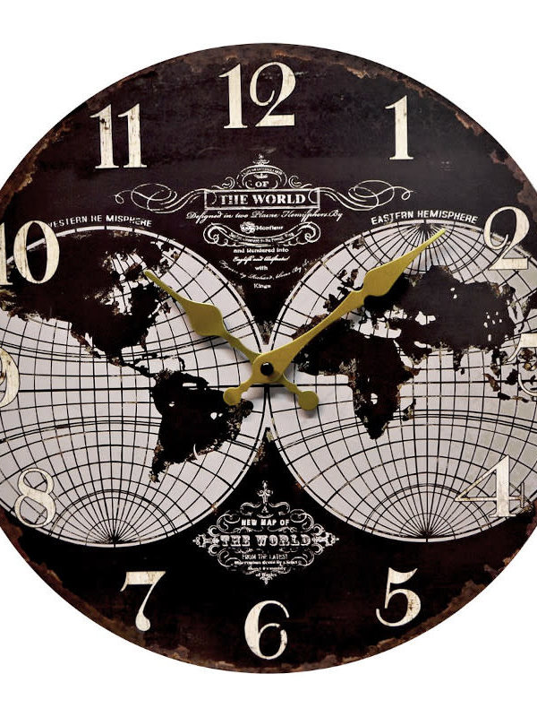 Nostalgia Horloge carte du monde