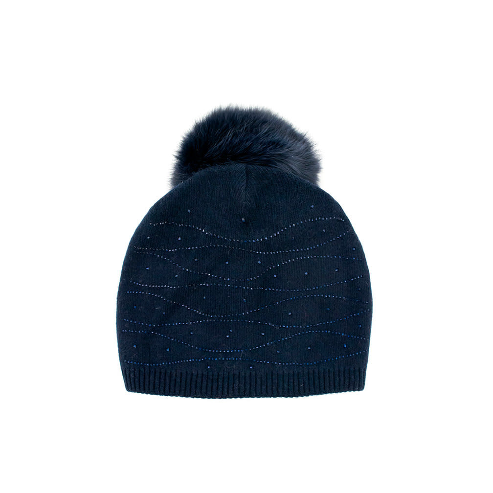Tuque Navy Crystal Beannie Slouch