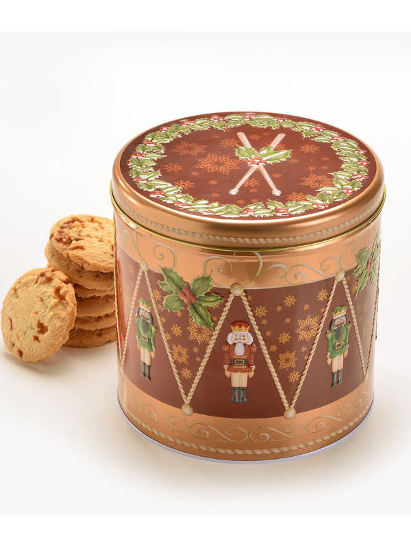 Tri-Connect Biscuit Christmas Nutcracker Drum Tin