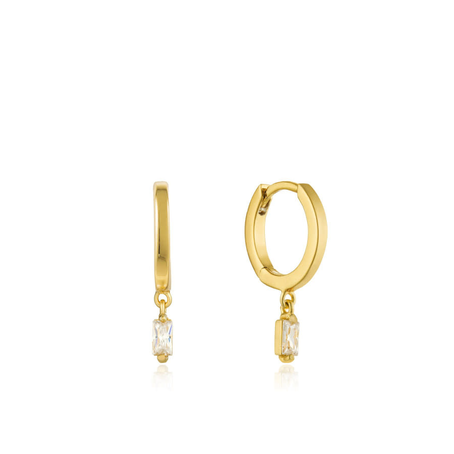 Boucles d'oreilles Ania Haie glow huggie or E018-09G