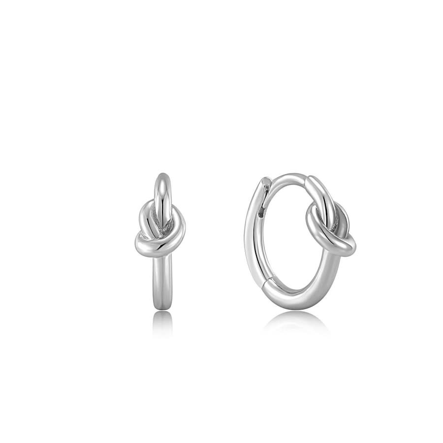 Boucles d'oreilles Ania Haie Knot Huggies Hoop Silver