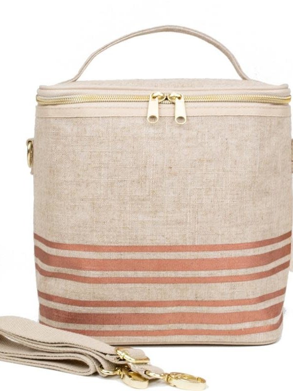 So Young Boite à lunch So Young LINEN - Rose Gold Horizontal Stripe Poche