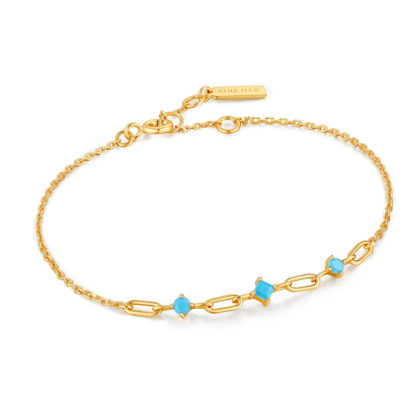 Bracelet Ania Haie Turquoise Link Gold