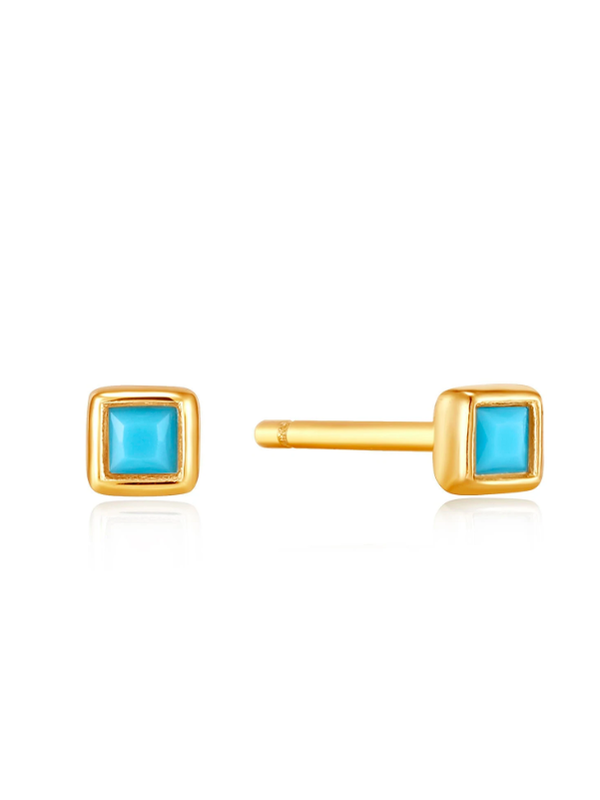 Ania Haie Boucles d'oreille Ania Haie Turquoise Square Stud Gold