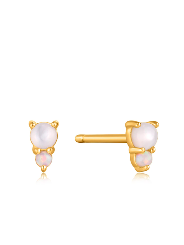 Ania Haie Boucles d'oreilles Ania Haie Mother of Pearl and Opal Stud Gold