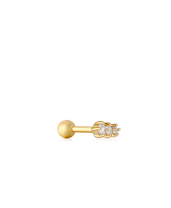 Boucle d'oreille individuelle Ania Haie Sparkle Crawler Barbell Gold