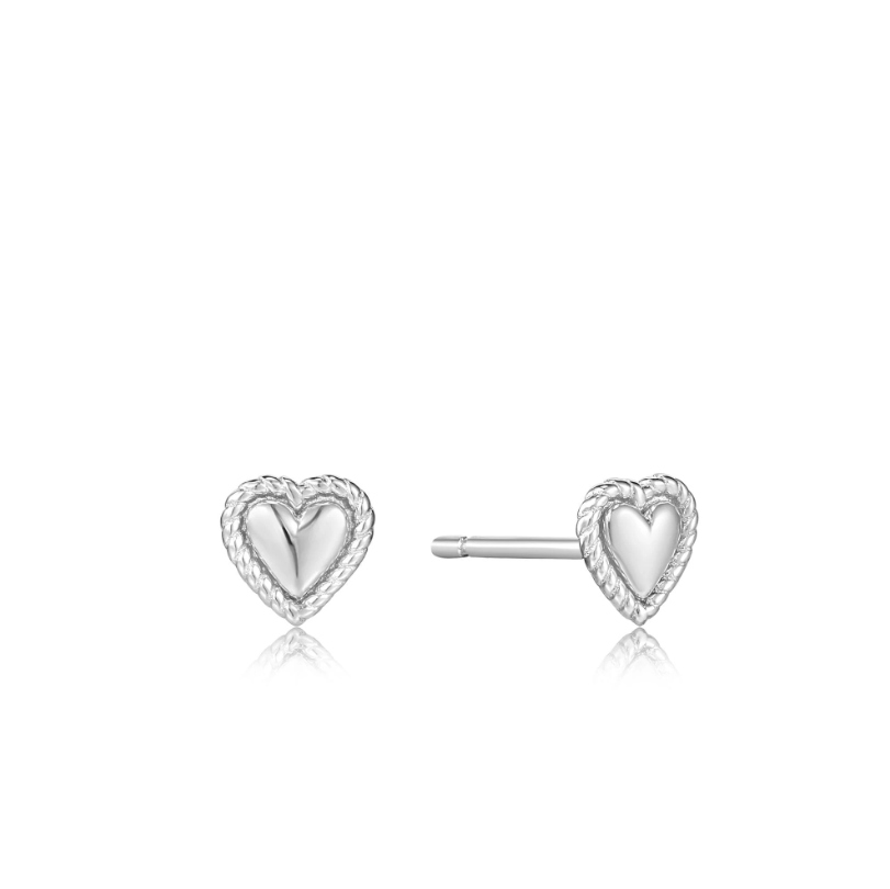 Boucles d'oreilles Ania Haie Rope Heart Bar Stud Silver E036-02H