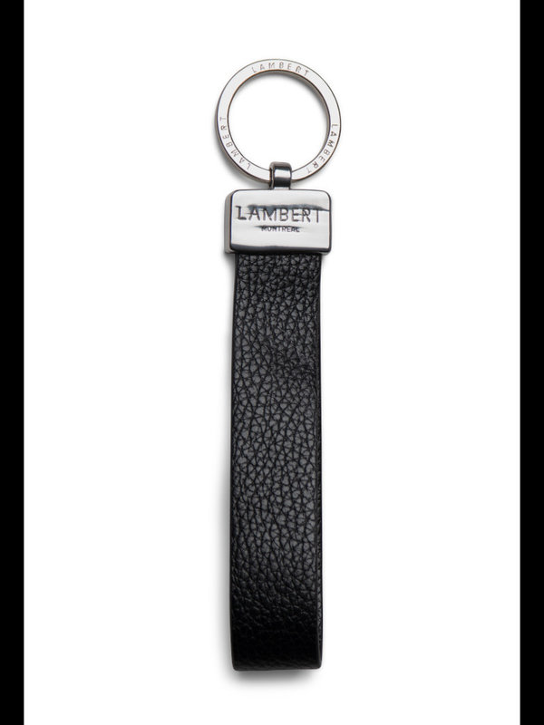 Lambert CALI - Porte-clés Lambert en cuir vegan Noir Pebble