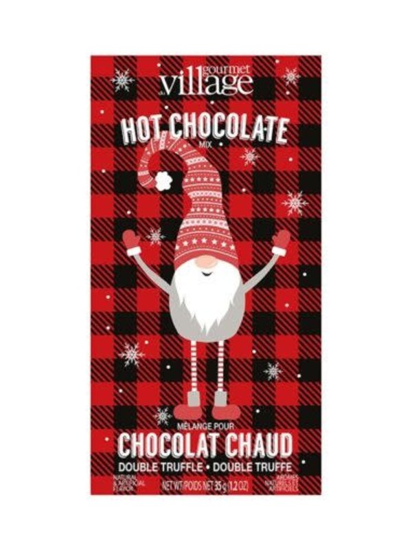 Gourmet du Village Chocolat Chaud Double Truffe Gnome  à carreaux Gourmet du Village