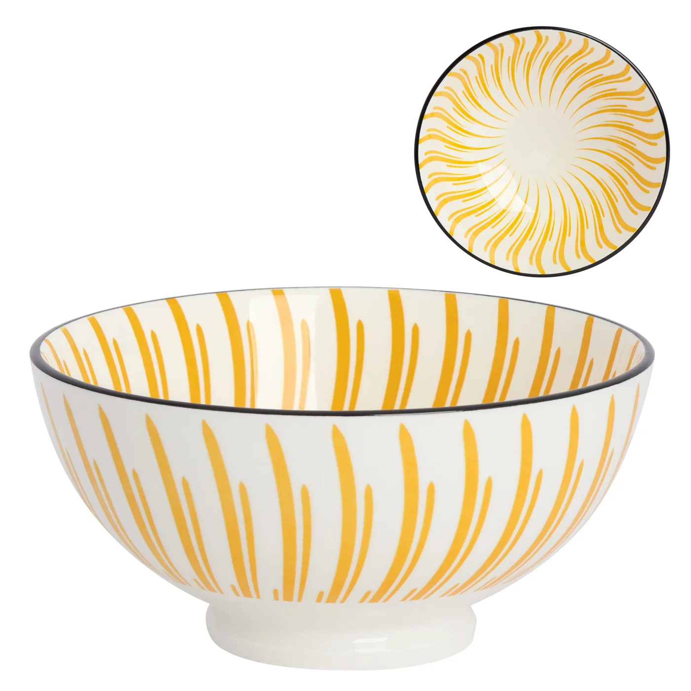 Bol en porcelaine Kiri 8 Yellow Sunburst