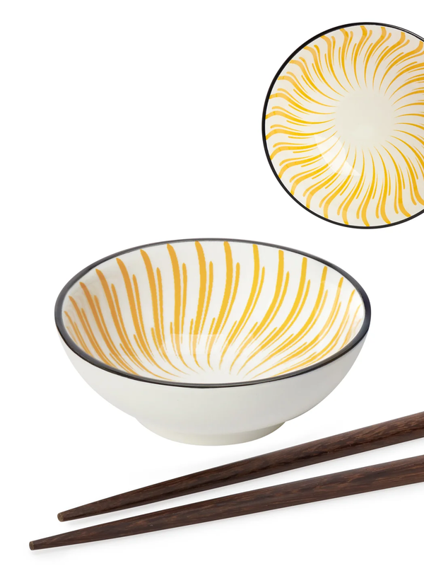 Torre & Tagus Bol en porcelaine Kiri 3 Yellow Sunburst