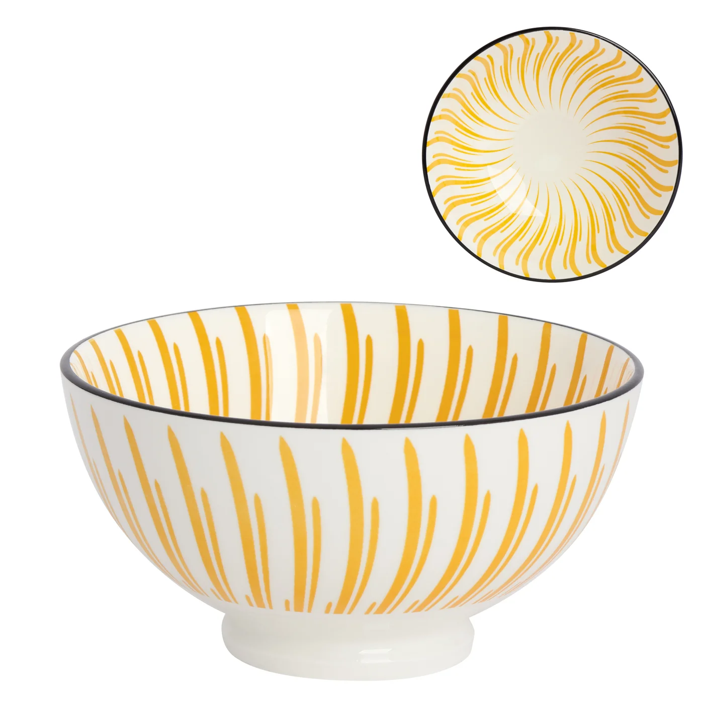 Bol en porcelaine Kiri 6 Yellow Sunburst