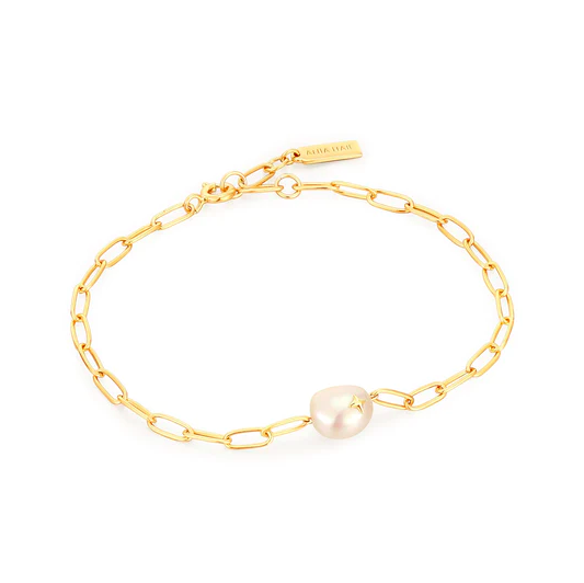 Bracelet Ania Haie Gold Pearl Sparkle Chunky Chain  B043-03G