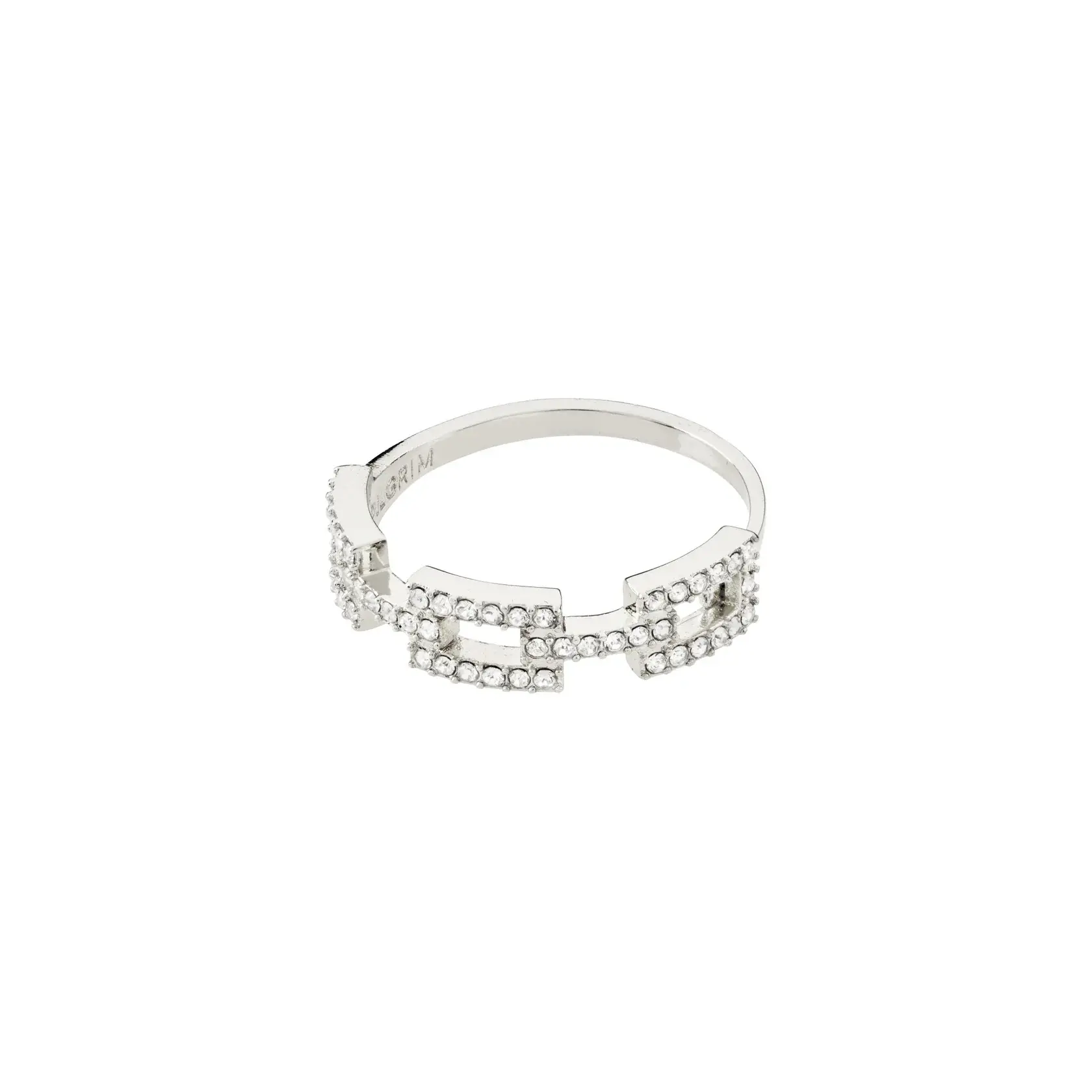 Coby Recycled bague effet chaine crystal argent A23