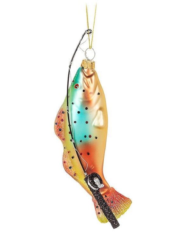 Abbott Fish and rod ornament/ ornement canne à pêche et poisson