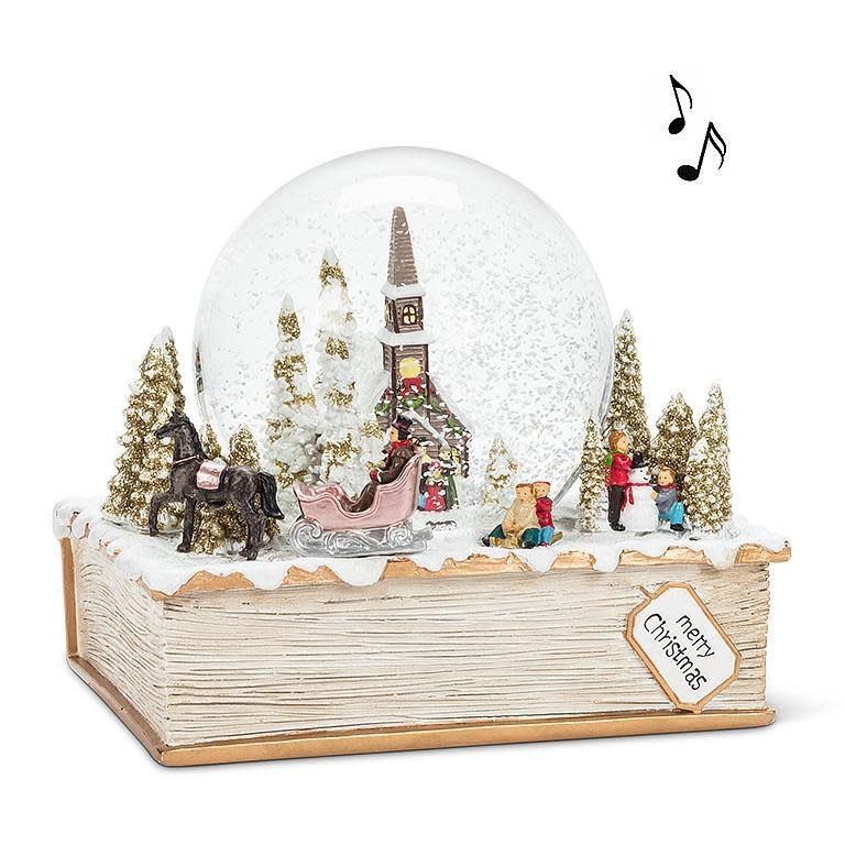 Large village snow globe music/ boule à neige large musicale