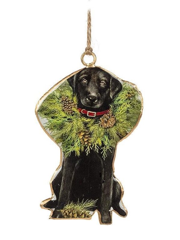 Abbott Dog with wreath ornament/ ornement chien avec couronne de Noël autour du cou
