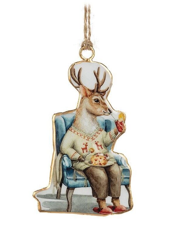 Abbott Deer in chair ornament/ ornement renne chaise