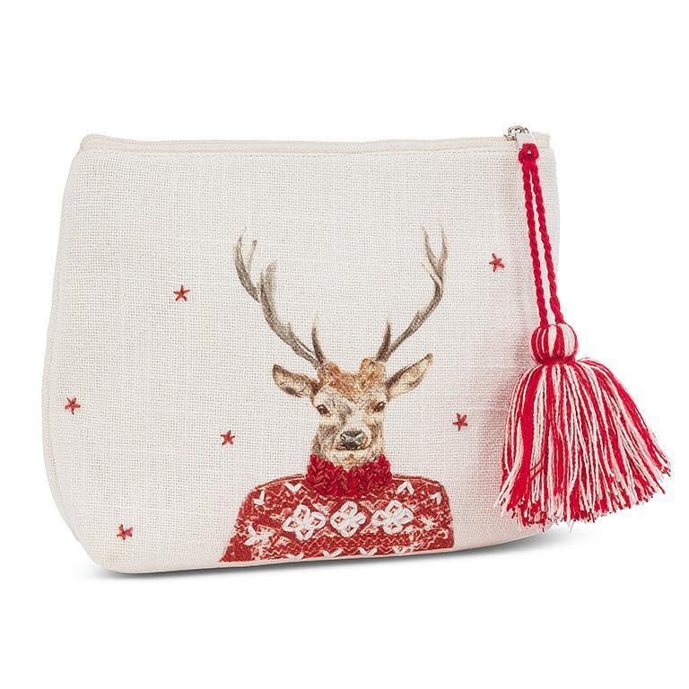 Dressed stag Zipper pouch/ pochette cerf