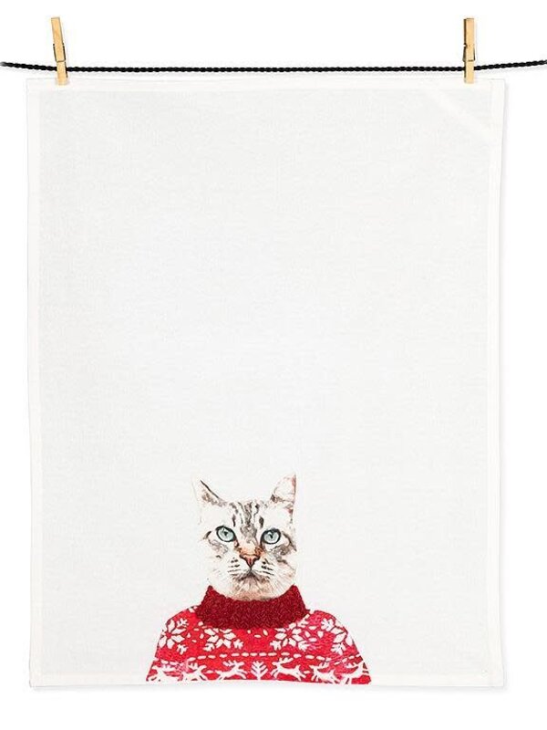 Abbott Dressed cat kitchen towel/ linge à vaisselle chat