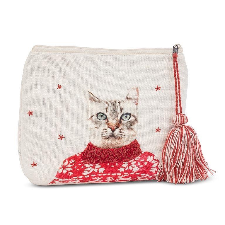 Dressed cat Zipper pouch/ pochette chat