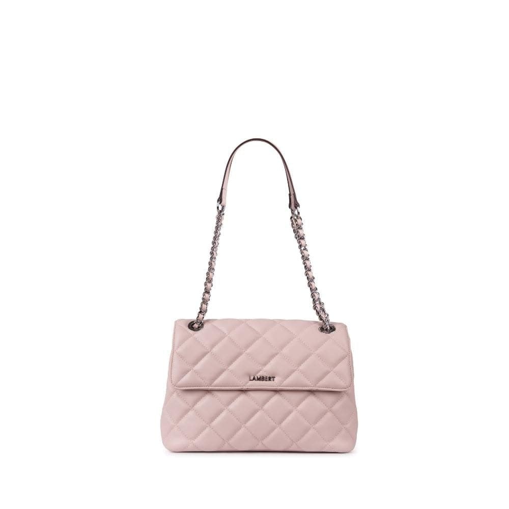 SOFIA - Sac à Main 2-en-1 matelassé en cuir vegan dusty pink matelassé